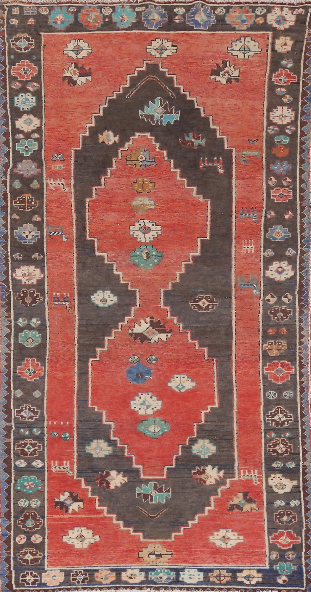 Geometric Hamedan Persian Rug 4x8