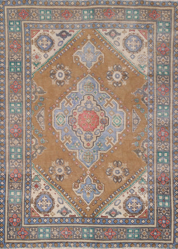 Vintage Geometric Tabriz Persian Rug 4x6