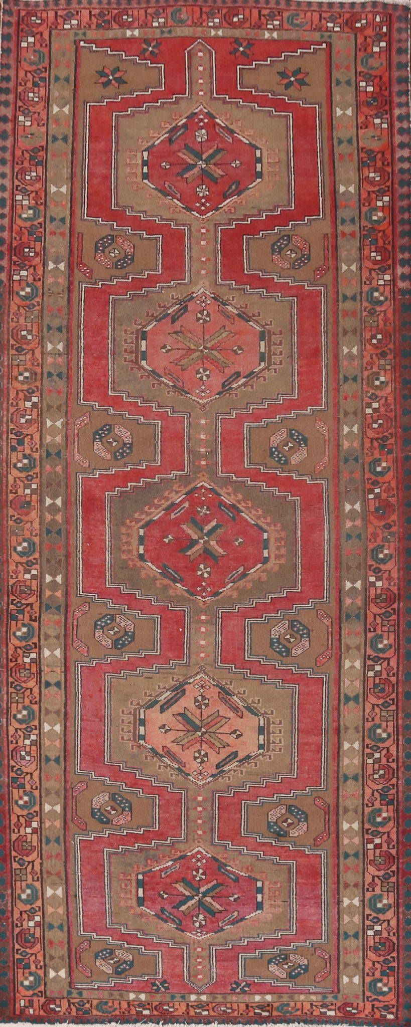 Geometric Ardebil Persian Runner Rug 4x11