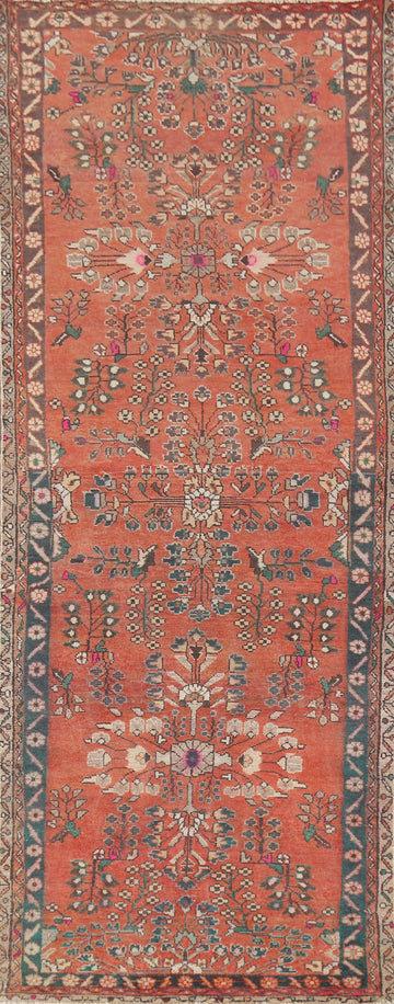 Vintage Floral Hamedan Persian Runner Rug 3x10