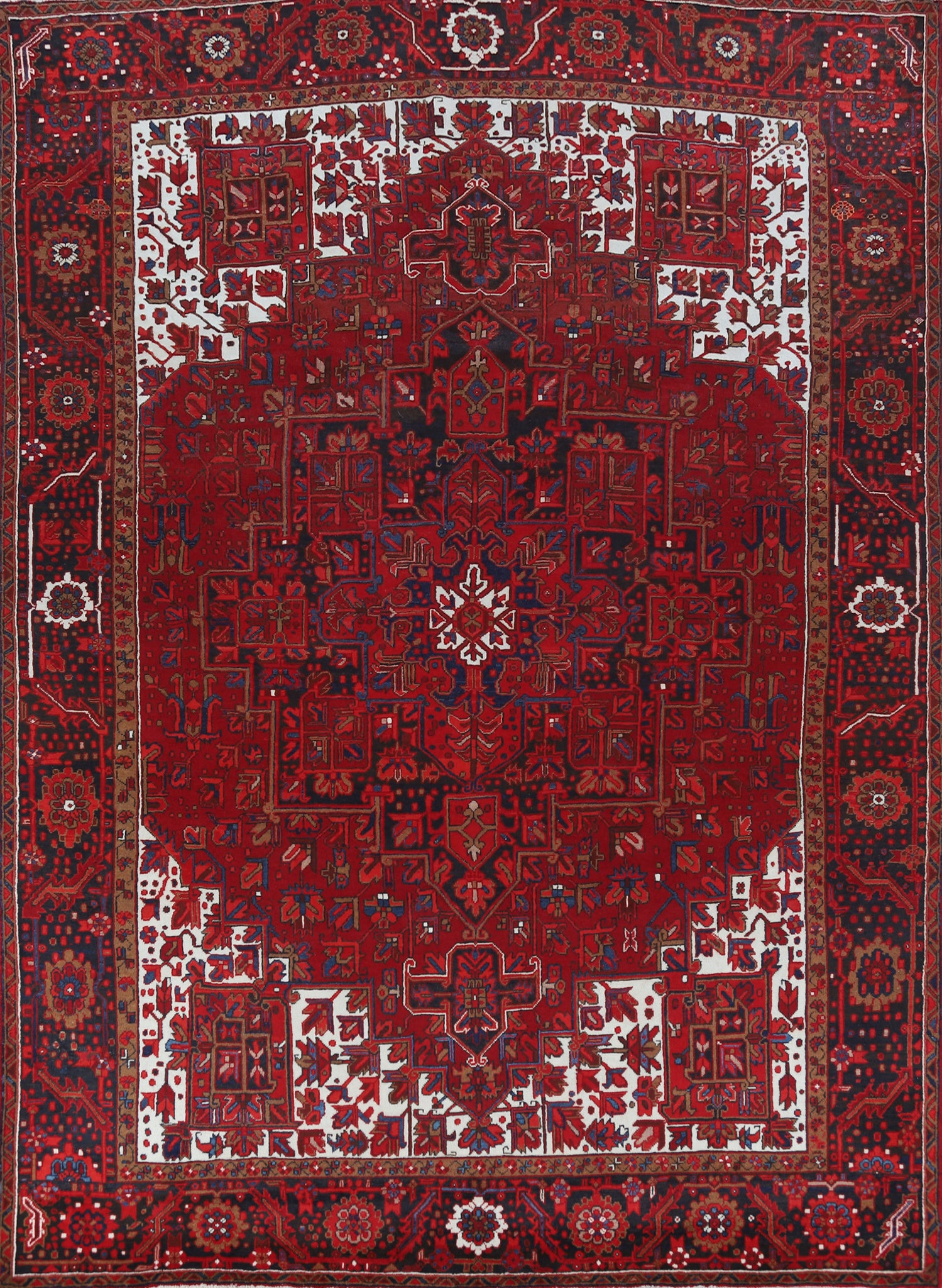 Vintage Red Heriz Persian Area Rug 10x13