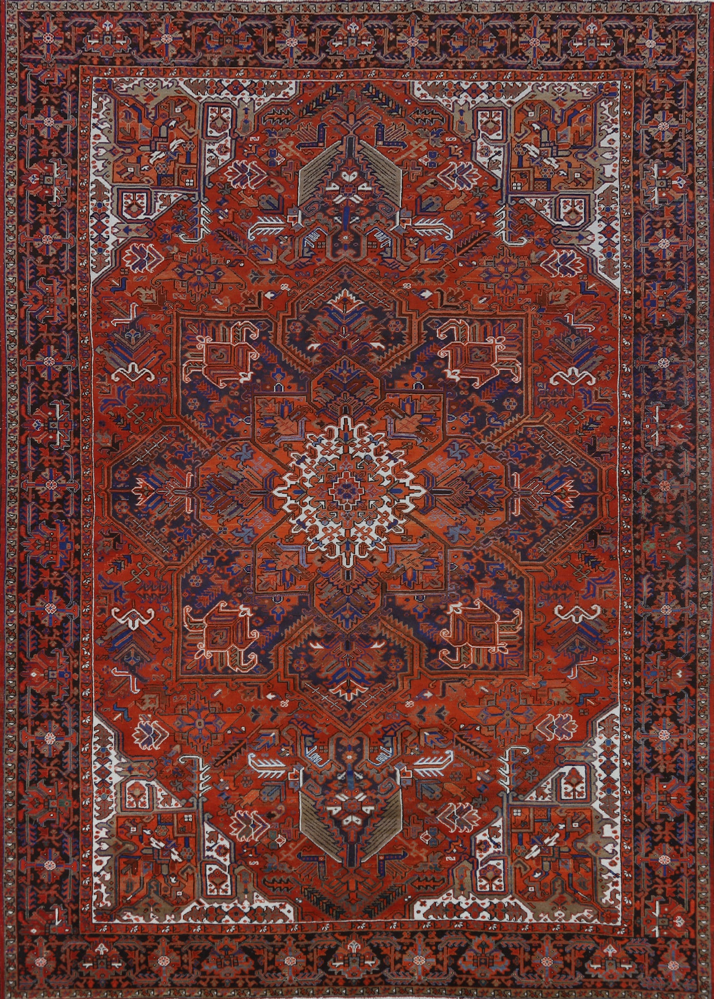 Wool Geometric Heriz Persian Area Rug 10x13