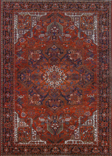 Wool Geometric Heriz Persian Area Rug 10x13