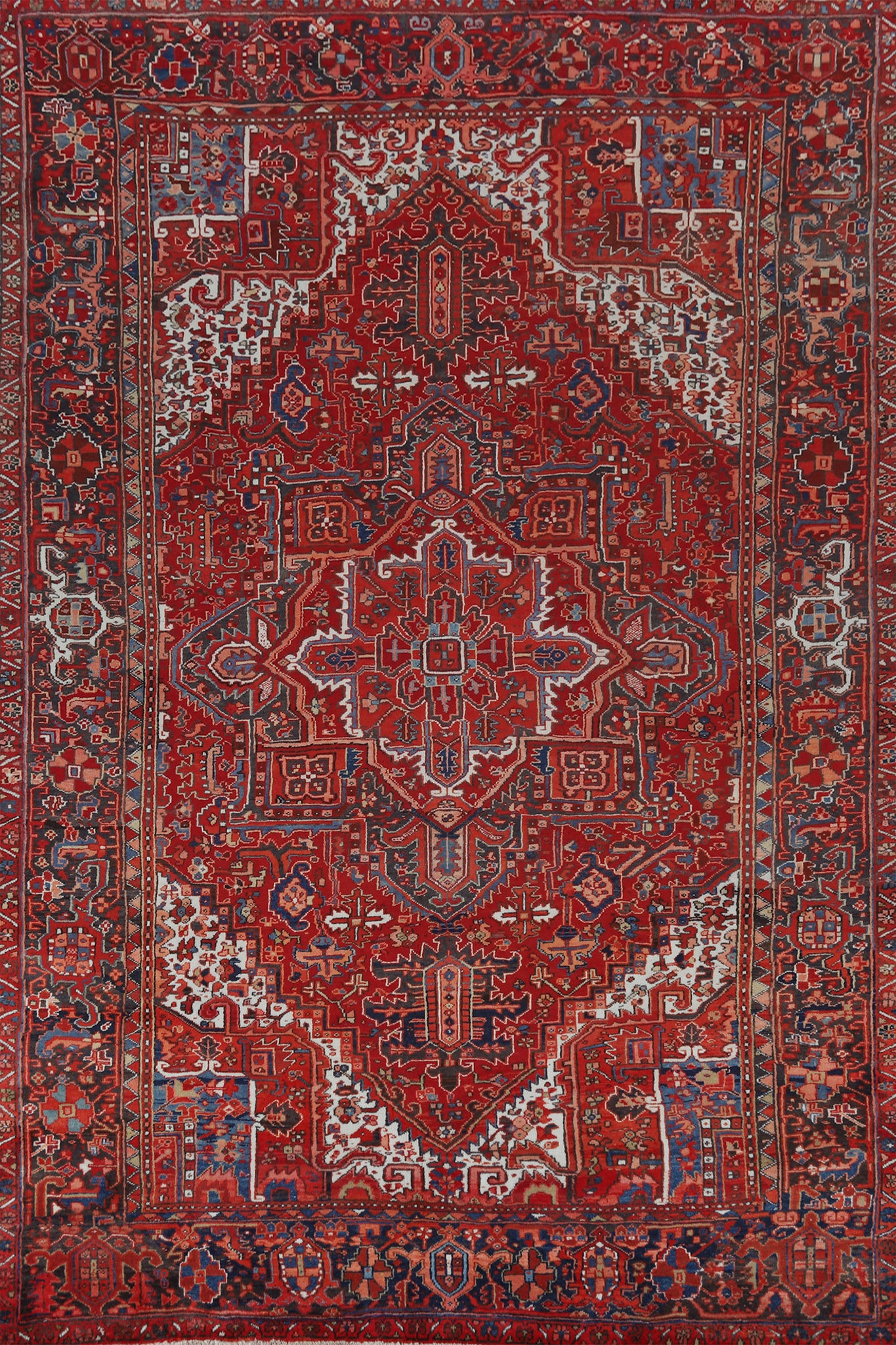 Red Geometric Heriz Persian Area Rug 8x12
