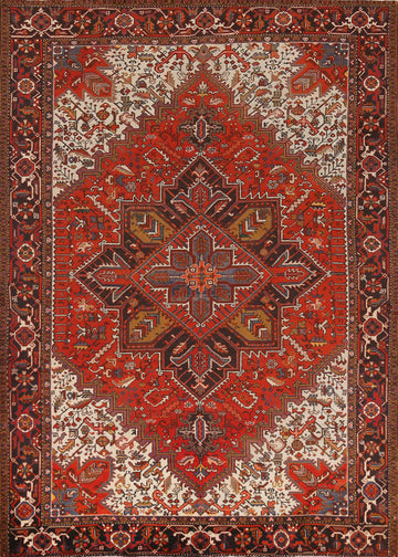 Geometric Wool Heriz Persian Area Rug 8x11