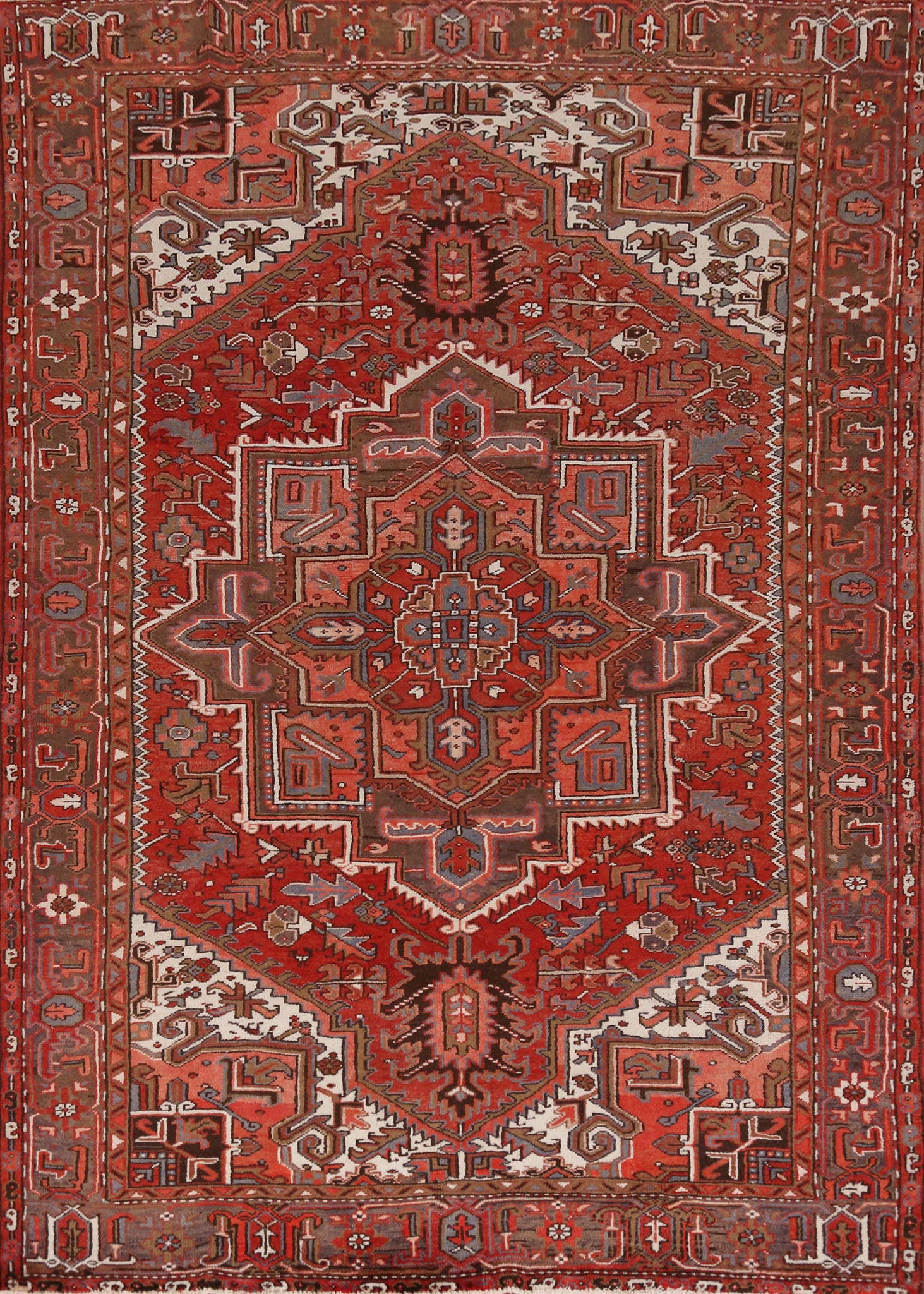 Handmade Wool Heriz Persian Area Rug 7x10
