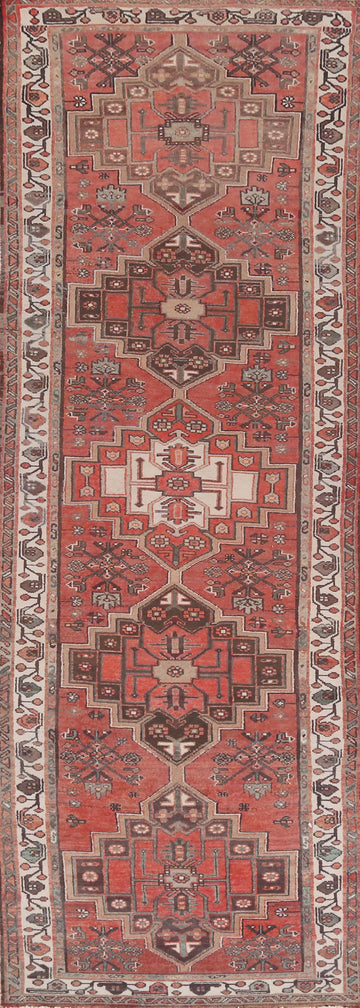 Vintage Wool Hamedan Persian Runner Rug 3x11