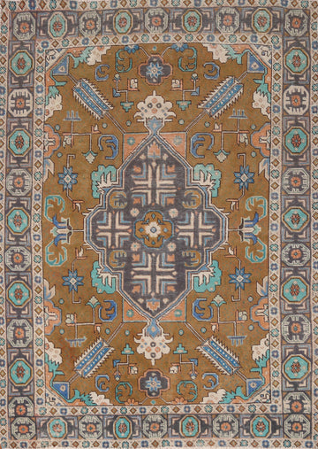 Geometric Wool Tabriz Persian Rug 5x6