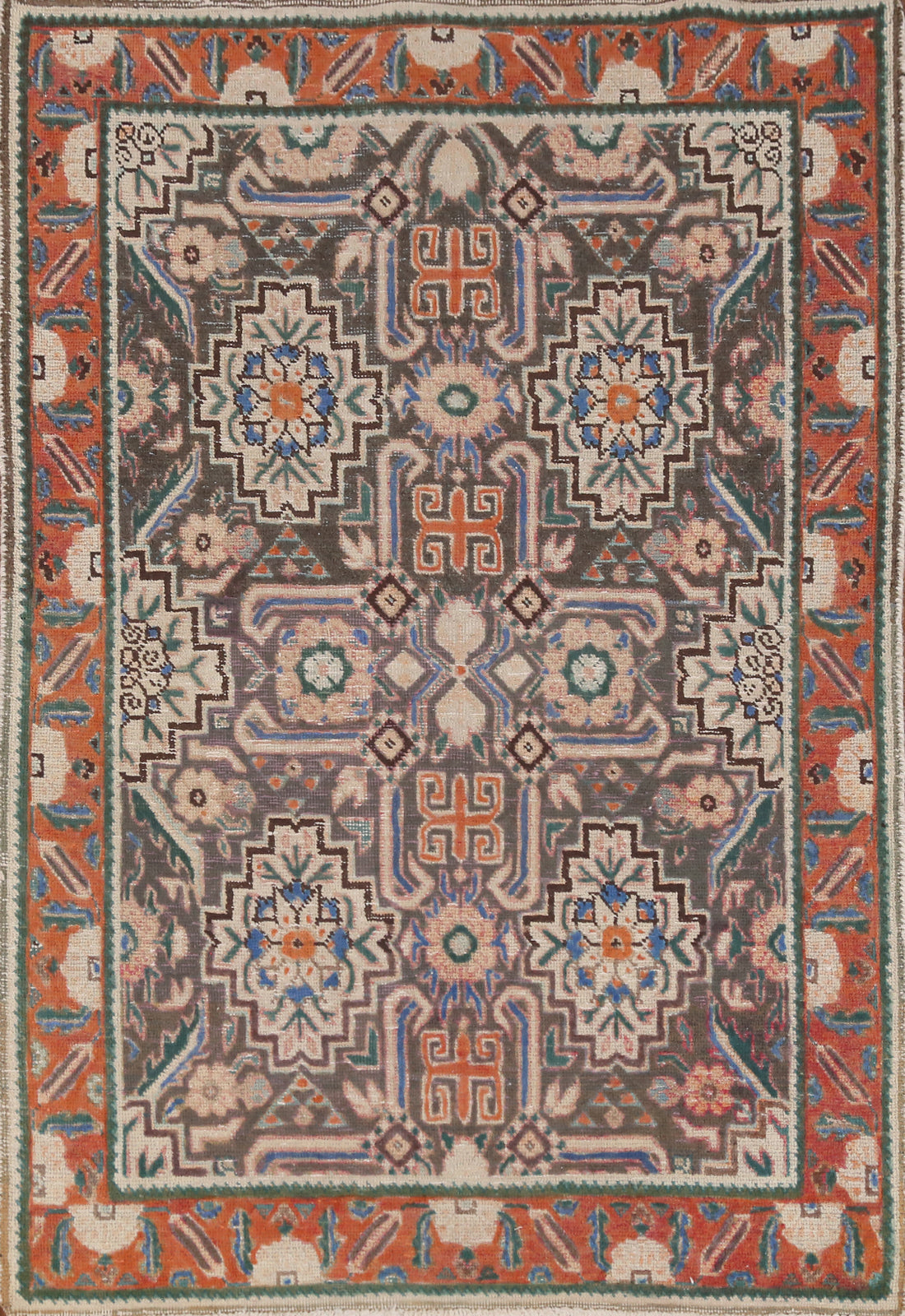 Geometric Wool Tabriz Persian Rug 3x5