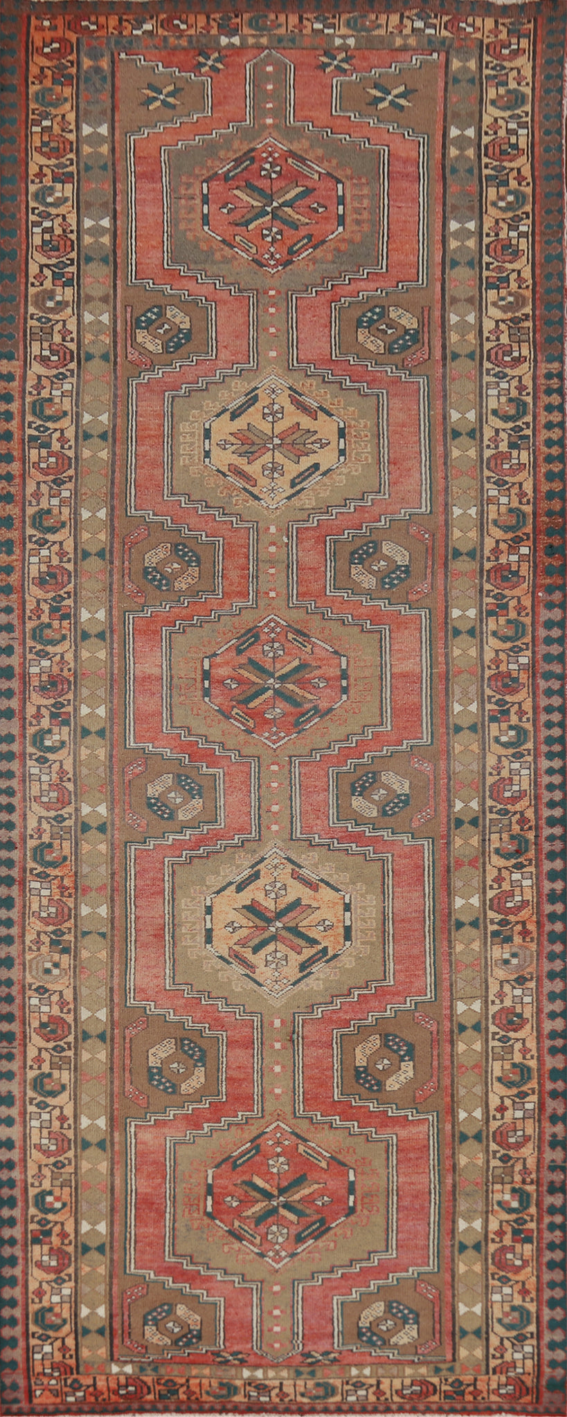 Geometric Ardebil Persian Runner Rug 4x11