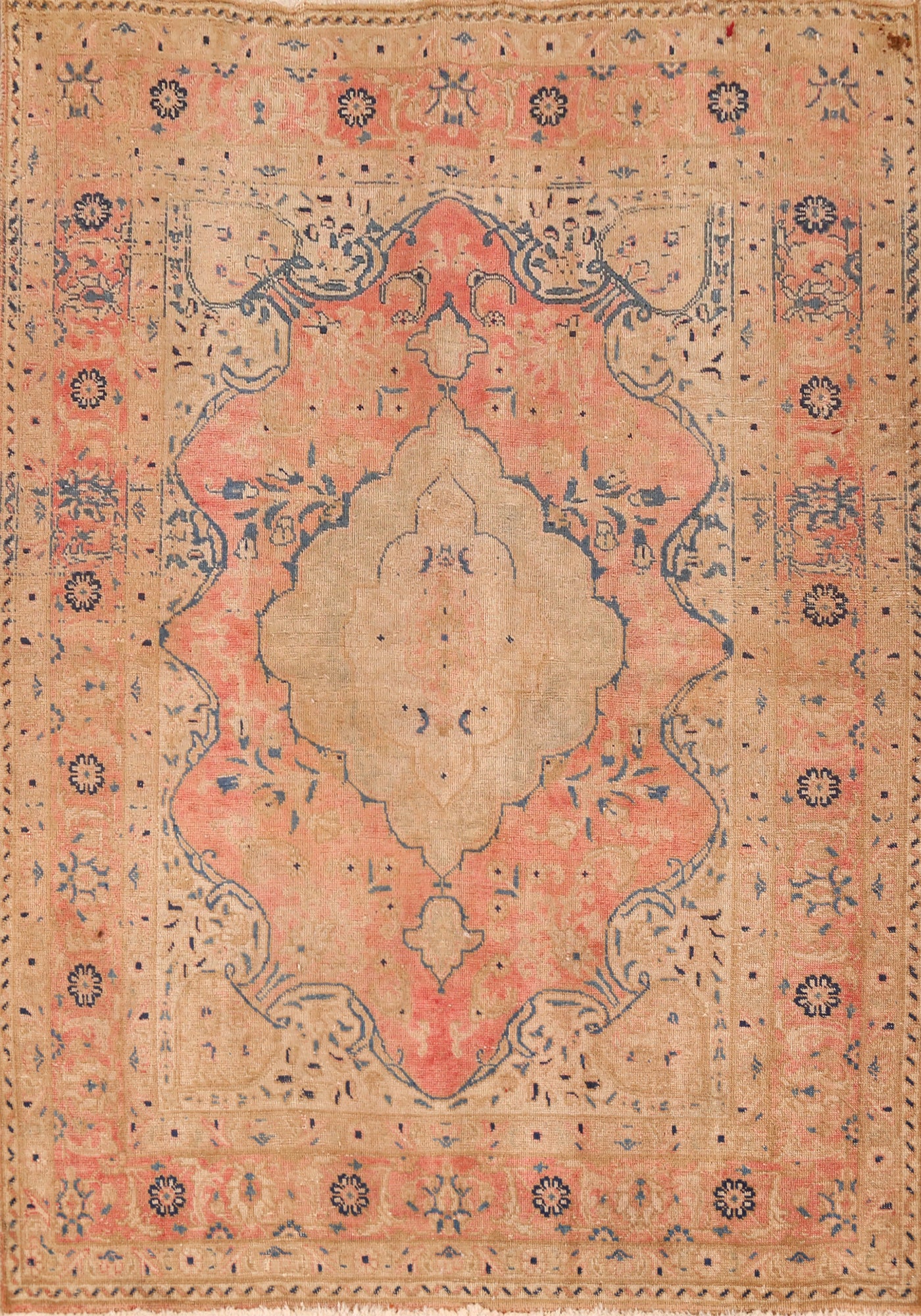 Antique Wool Tabriz Persian Rug 5x6