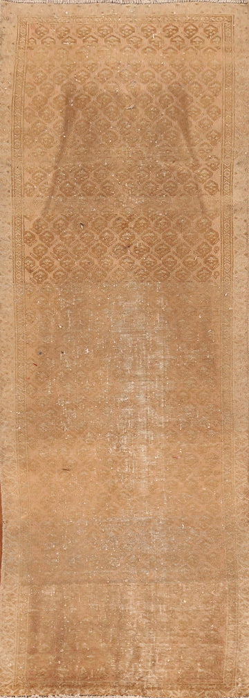Distressed Wool Tabriz Persian Runner Rug 3x10