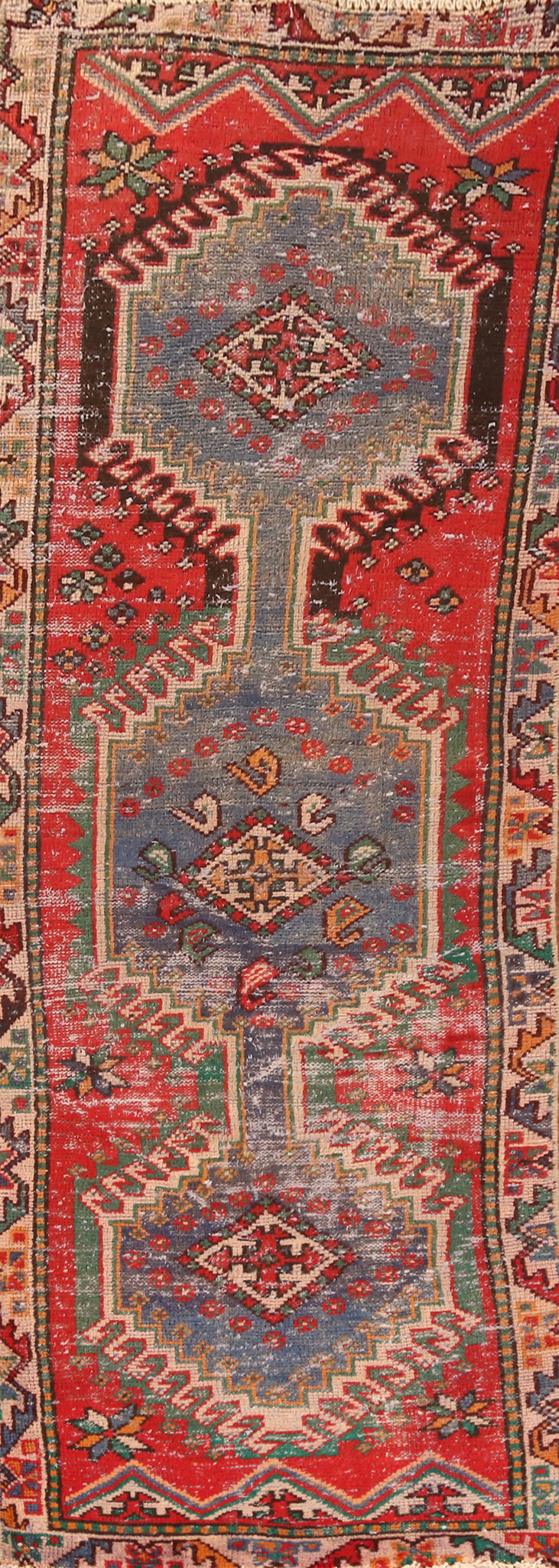 Geometric Bakhtiari Persian Runner Rug 3x9