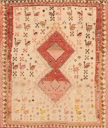 Vegetable Dye Square Gabbeh Persian Rug 4x4