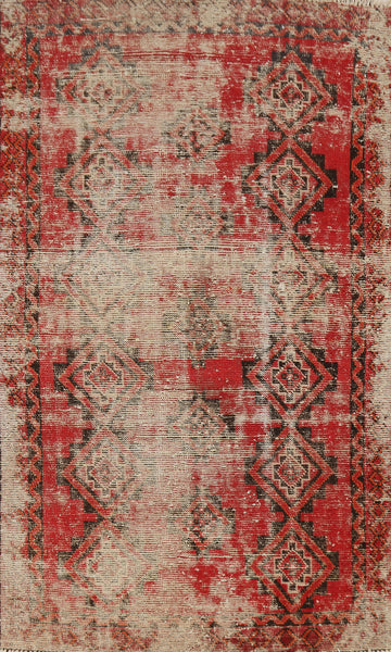 Distressed Wool Balouch Persian Rug 3x6