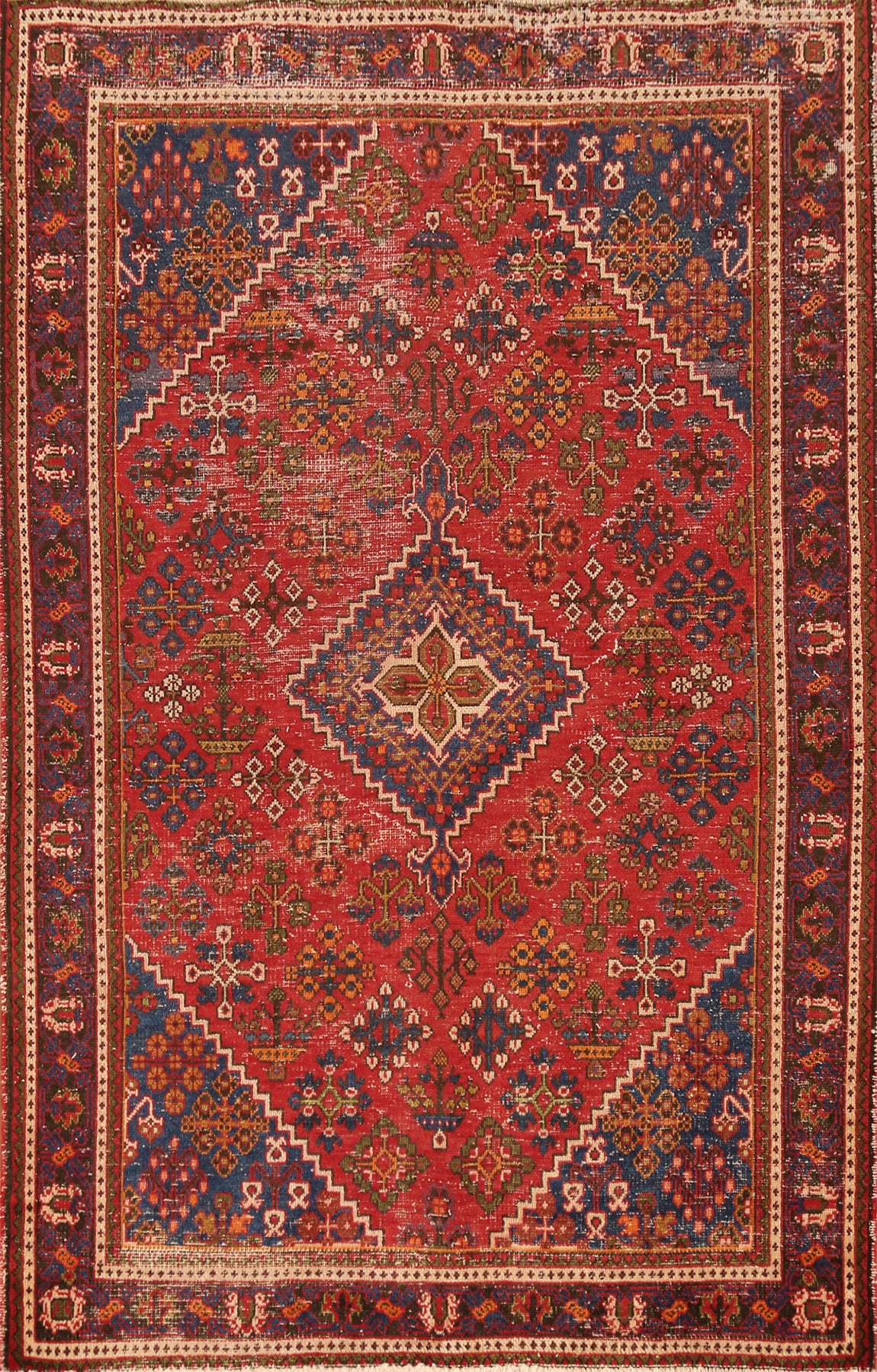 Geometric Joshaghan Persian Rug 4x7