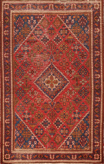 Geometric Joshaghan Persian Rug 4x7