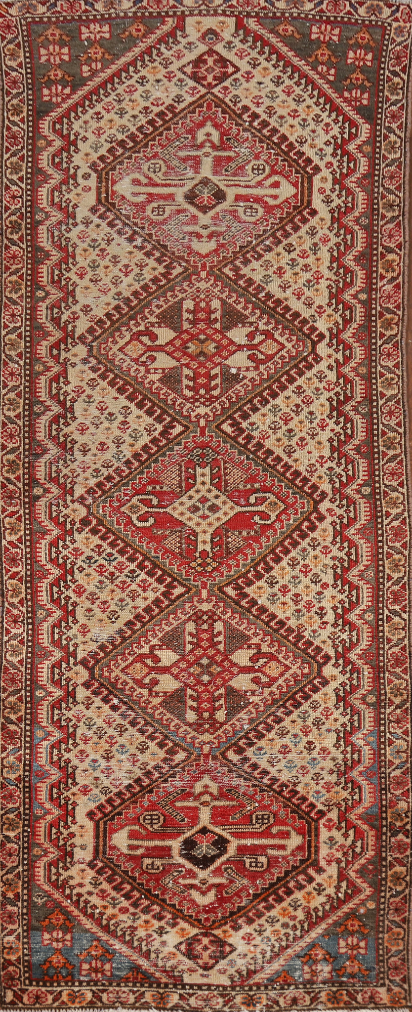 Handmade Bakhtiari Persian Runner Rug 3x10