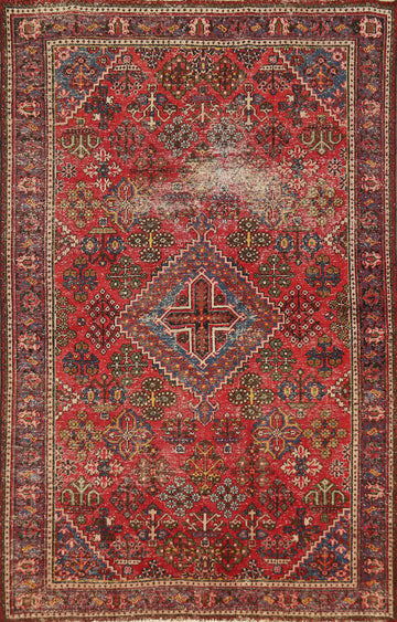 Handmade Wool Joshaghan Persian Rug 5x7