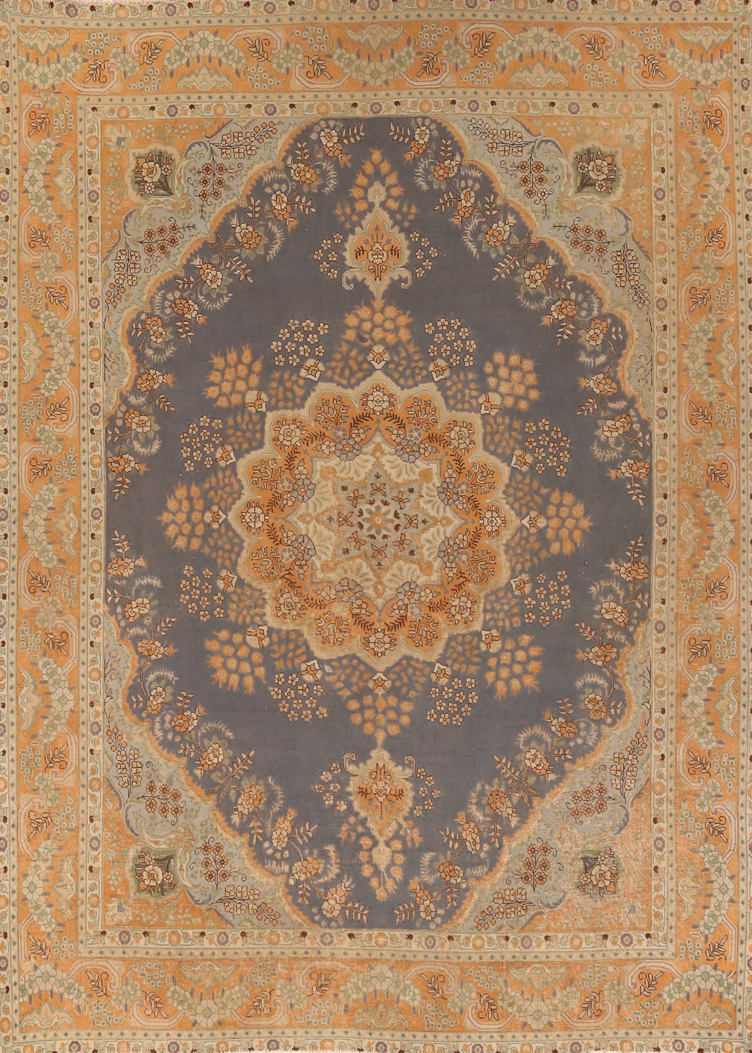 Vintage Wool Tabriz Persian Area Rug 10x13