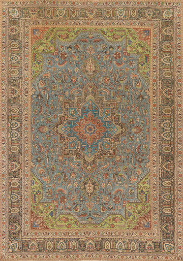 Traditional Blue Tabriz Persian Area Rug 8x11