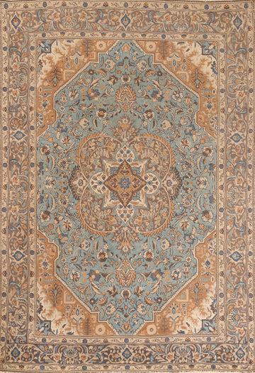 Handmade Blue Tabriz Persian Area Rug 7x10