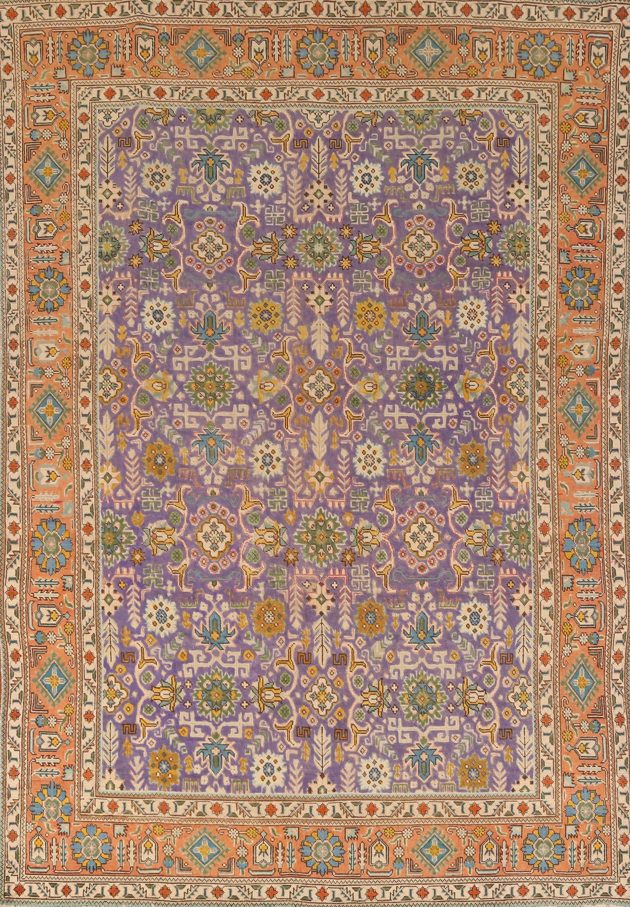 Purple Wool Tabriz Persian Area Rug 7x10