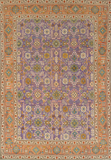 Purple Wool Tabriz Persian Area Rug 7x10