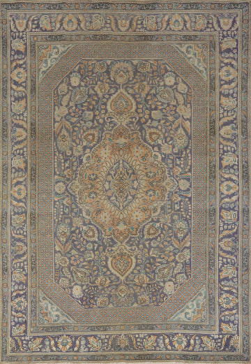 Blue Handmade Wool Tabriz Persian Area Rug 8x11