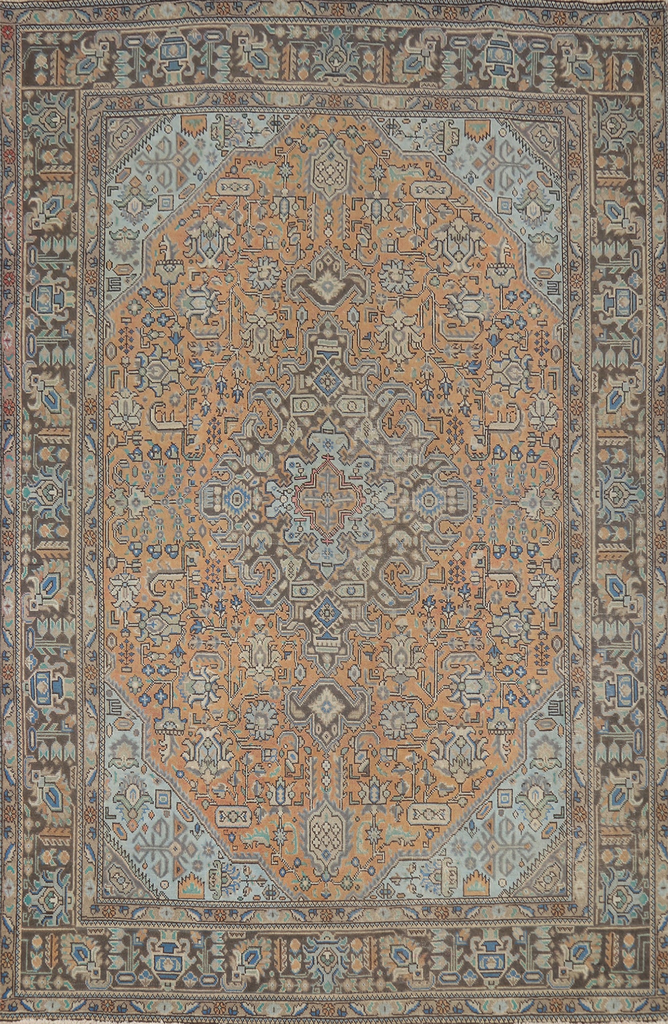 Vintage Wool Tabriz Persian Area Rug 6x10