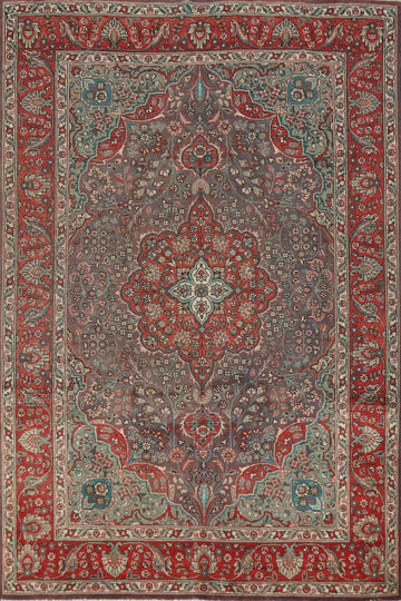 Floral Purple Tabriz Persian Area Rug 6x9