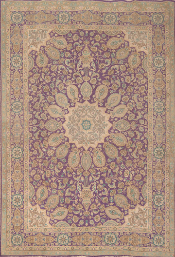 Handmade Purple Tabriz Persian Area Rug 7x10