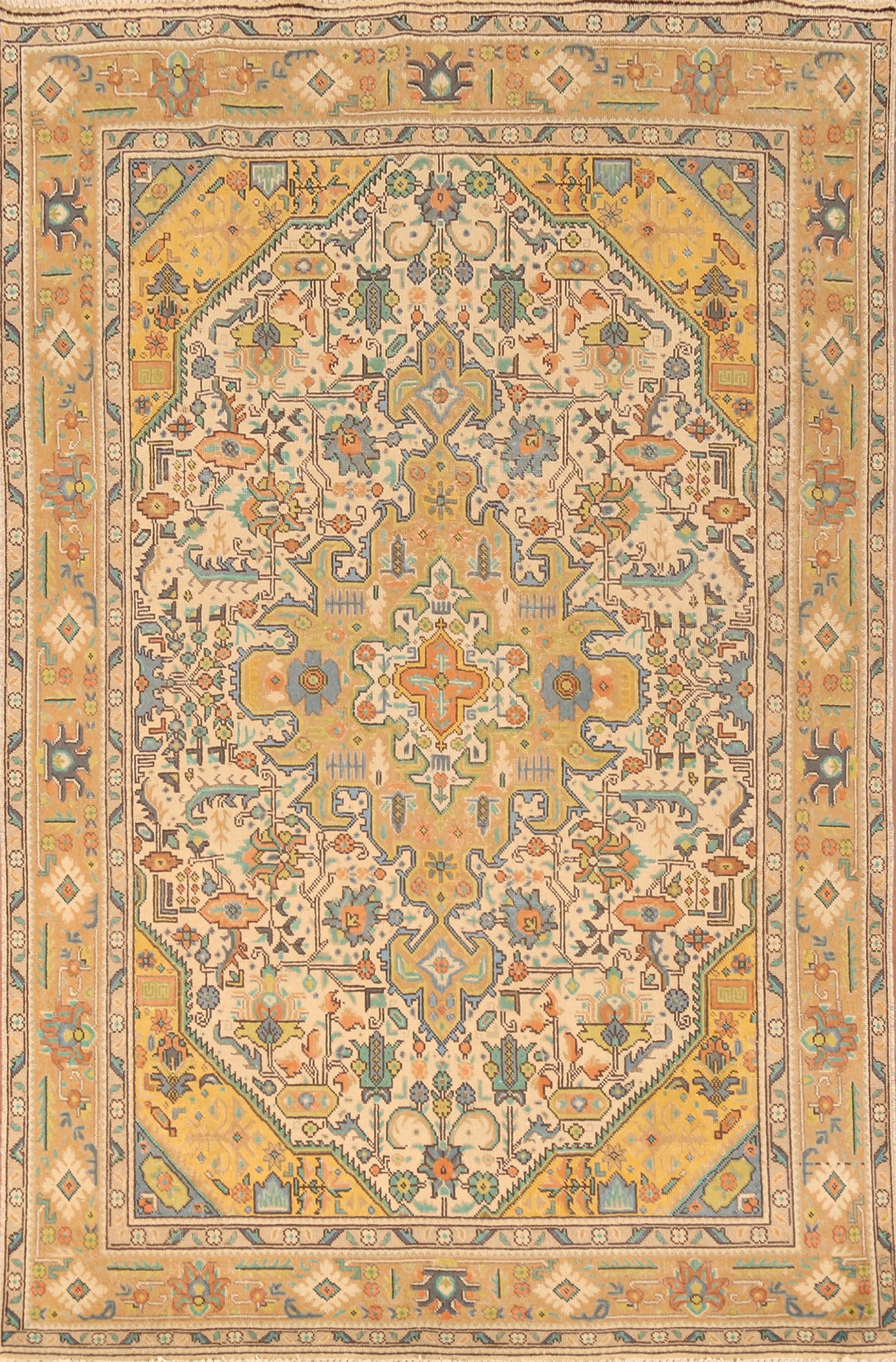 Geometric Tabriz Persian Area Rug 6x10
