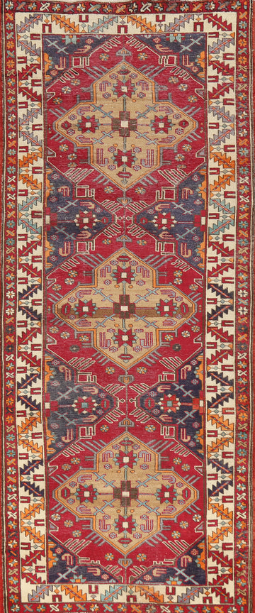 Geometric Tabriz Persian Runner Rug 4x11