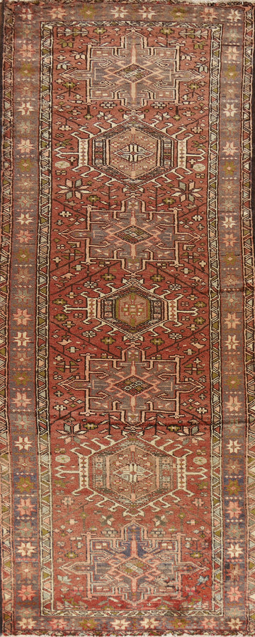 Tribal Geometric Gharajeh Persian Runner Rug 3x10