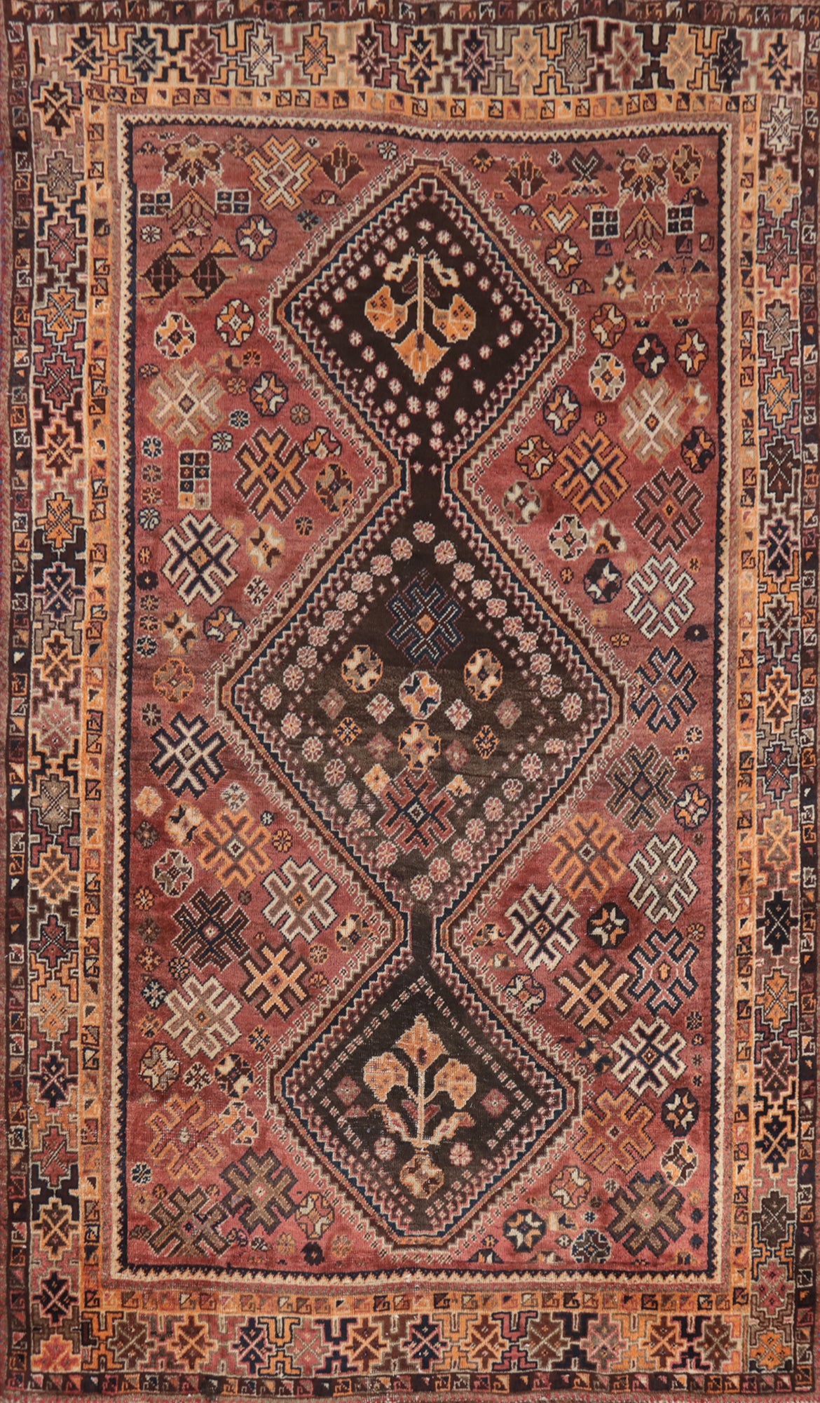 Tribal Geometric Shiraz Persian Area Rug 5x8