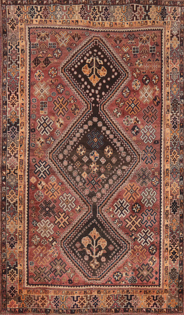 Tribal Geometric Shiraz Persian Area Rug 5x8