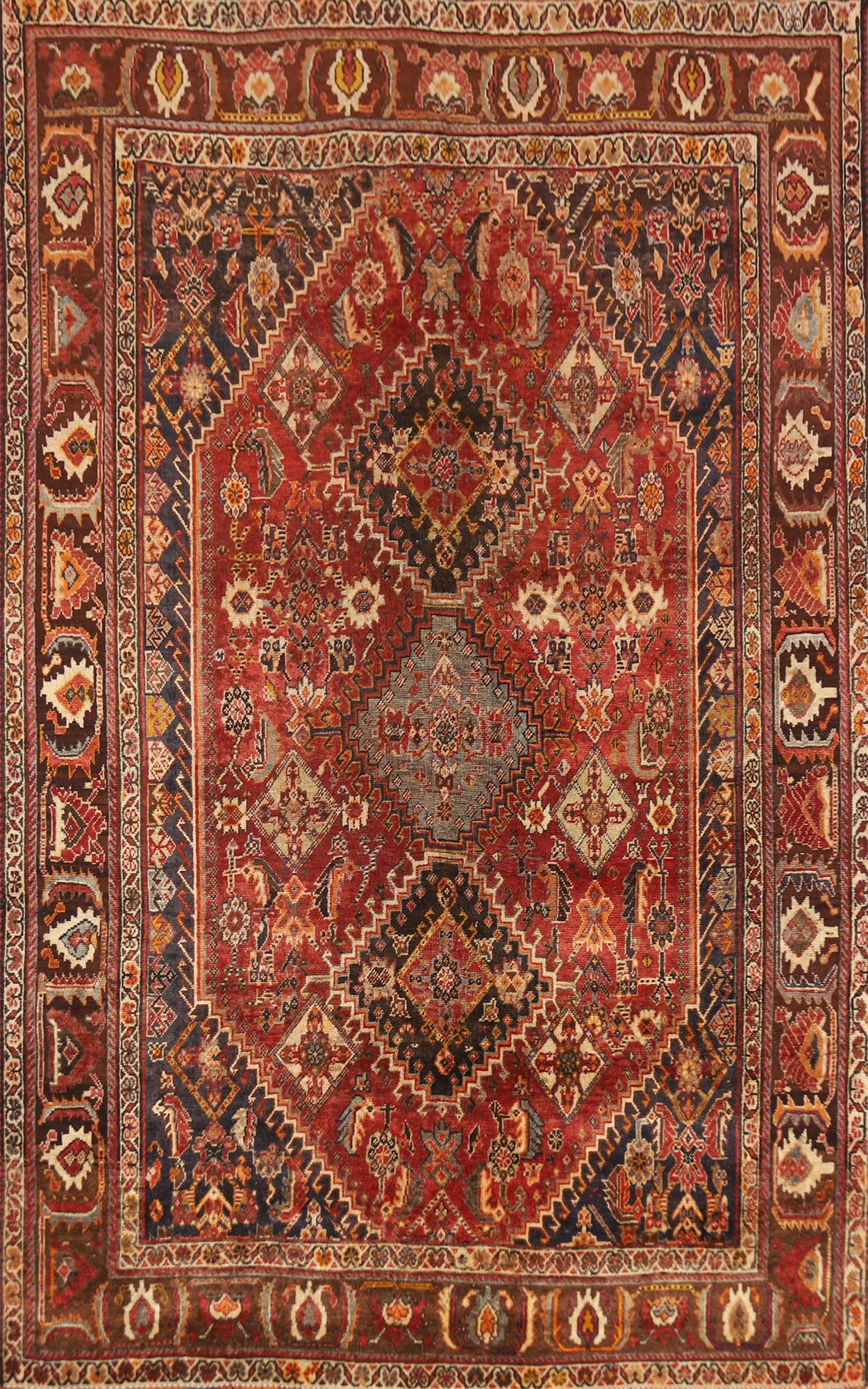 Antique Vegetable Dye Shiraz Persian Area Rug 5x11