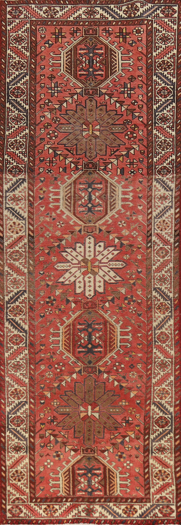 Distressed Wool Tabriz Persian Runner Rug 4x14