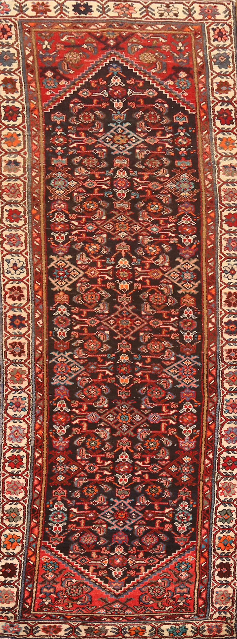 Geometric Malayer Persian Runner Rug 3x11