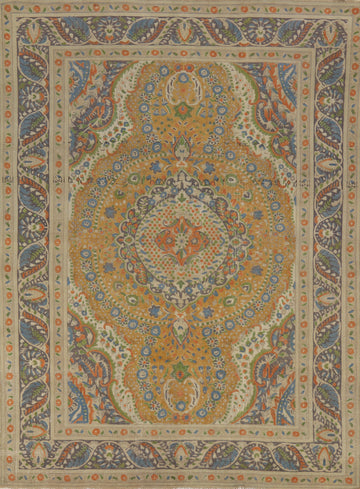 Vintage Wool Tabriz Persian Area Rug 8x11