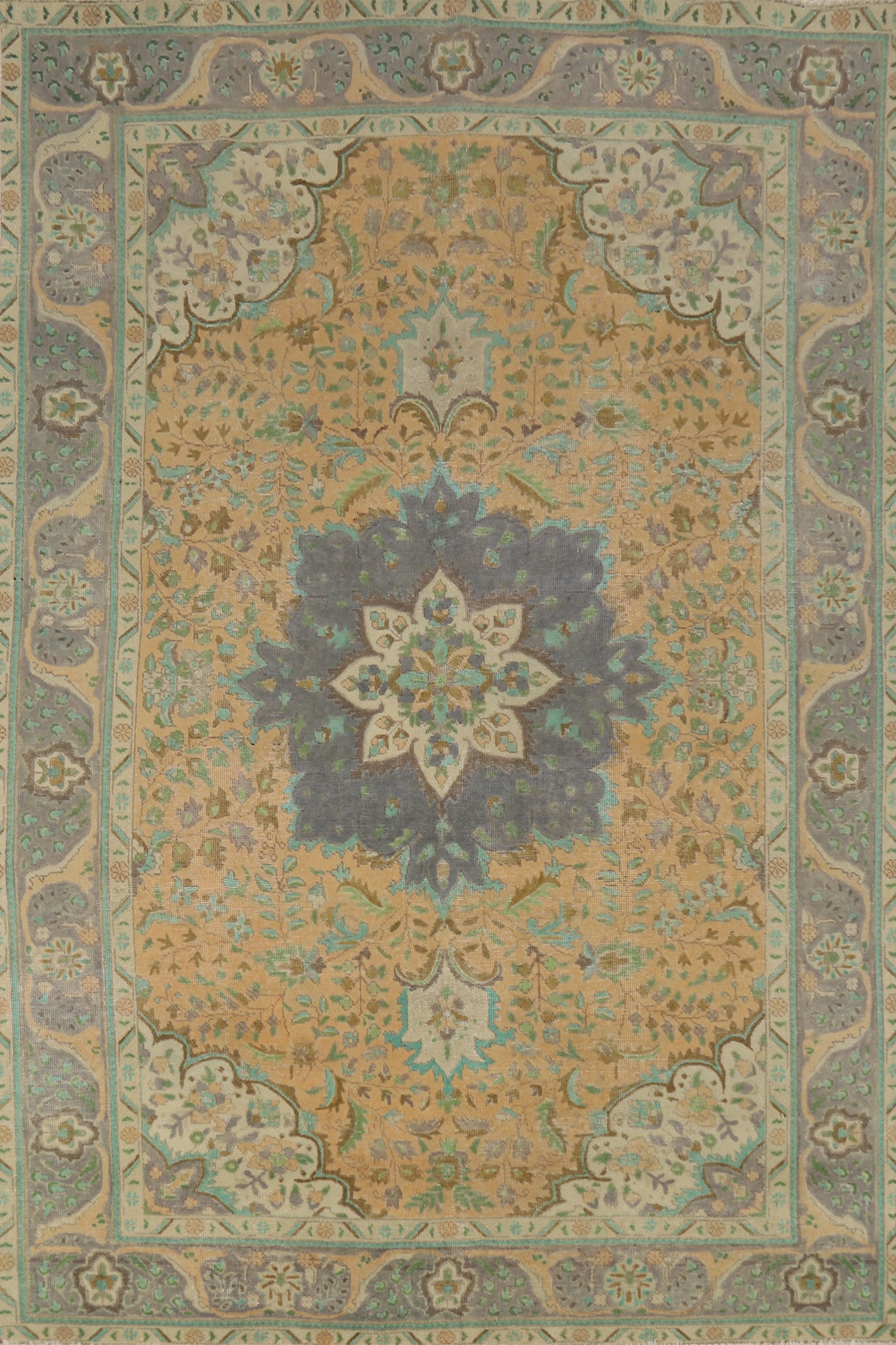 Traditional Floral Tabriz Persian Area Rug 6x9