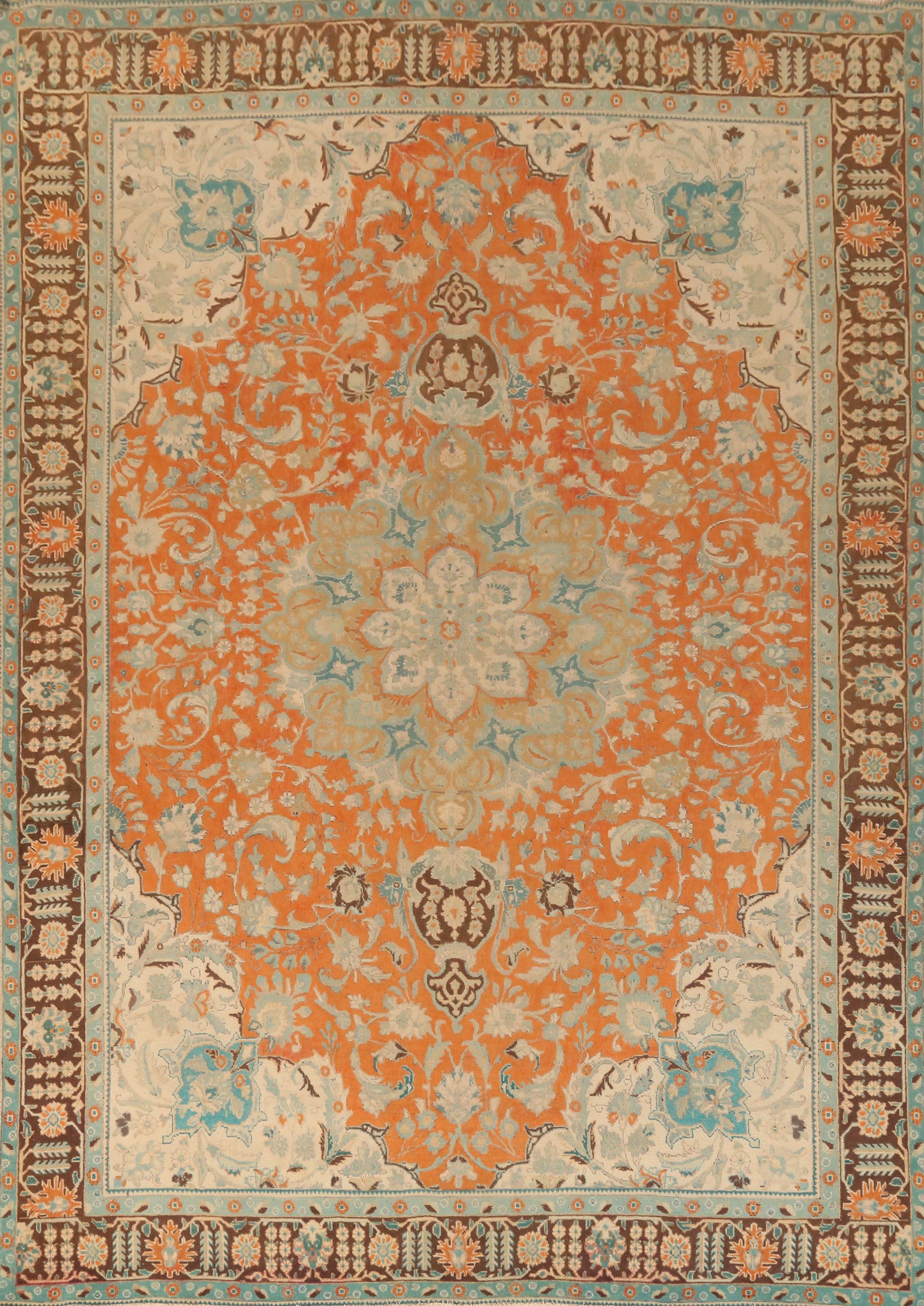 Traditional Floral Tabriz Persian Area Rug 10x13