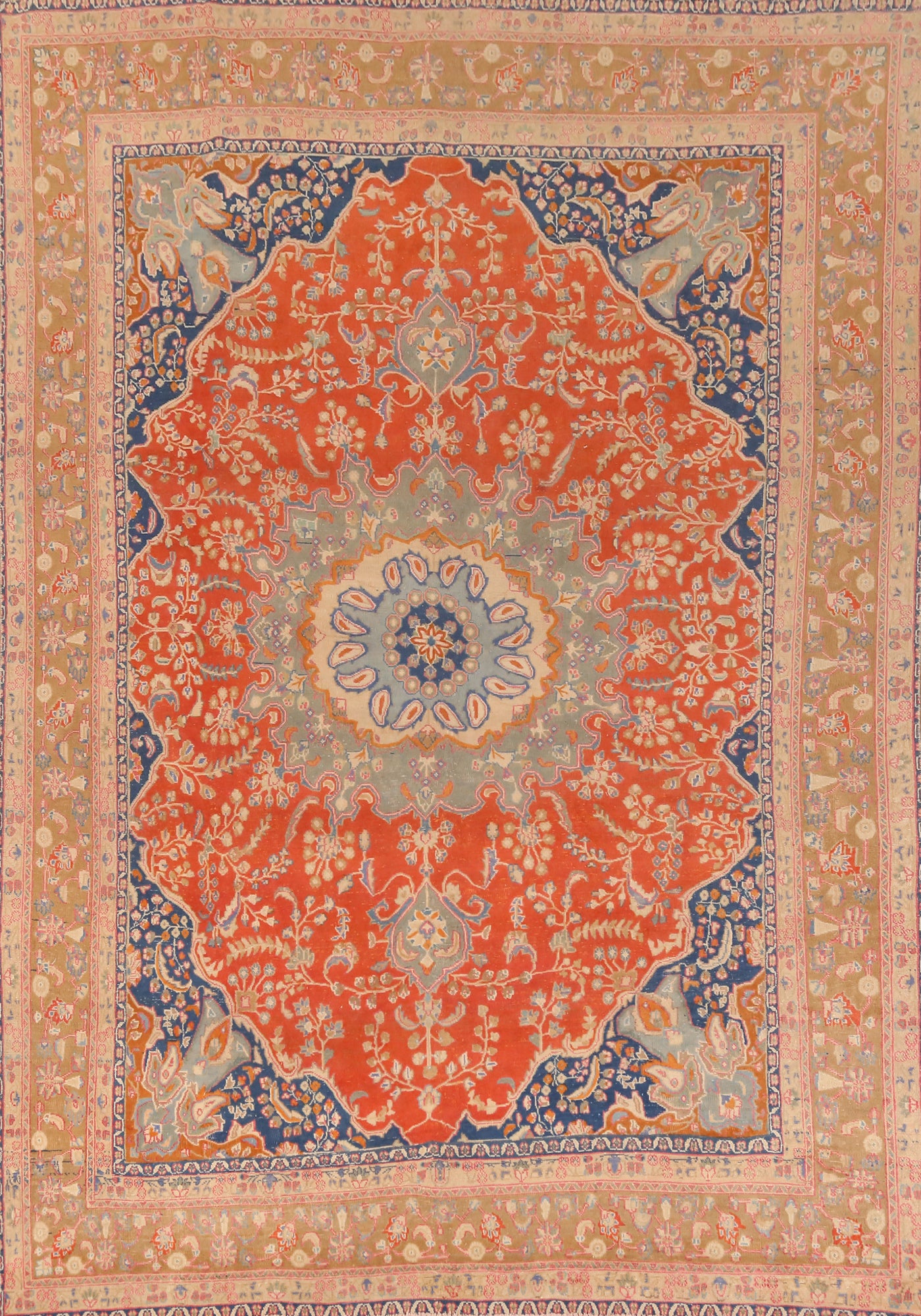 Floral Traditional Mashad Persian Area Rug 9x12
