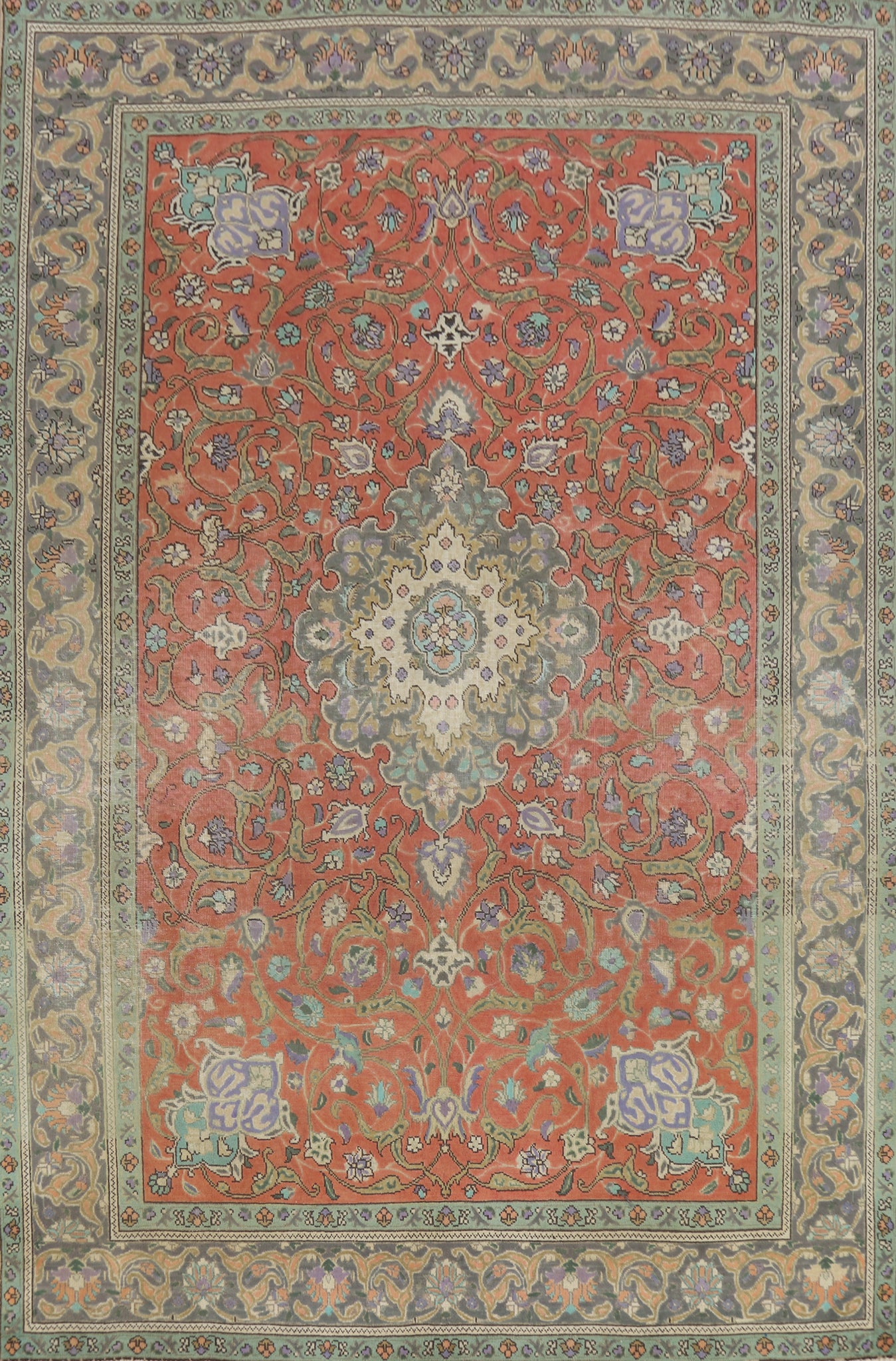 Traditional Floral Tabriz Persian Area Rug 7x10