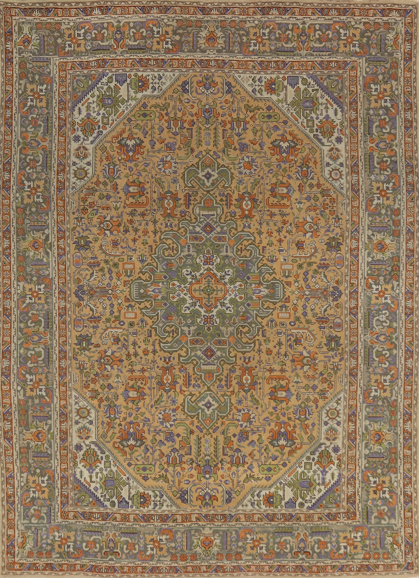 Vintage Wool Tabriz Persian Area Rug 8x11