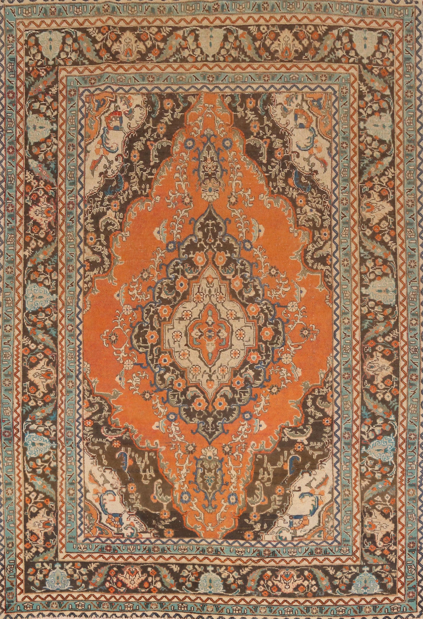 Traditional Wool Tabriz Persian Area Rug 6x9