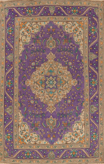 Purple Wool Tabriz Persian Area Rug 6x10