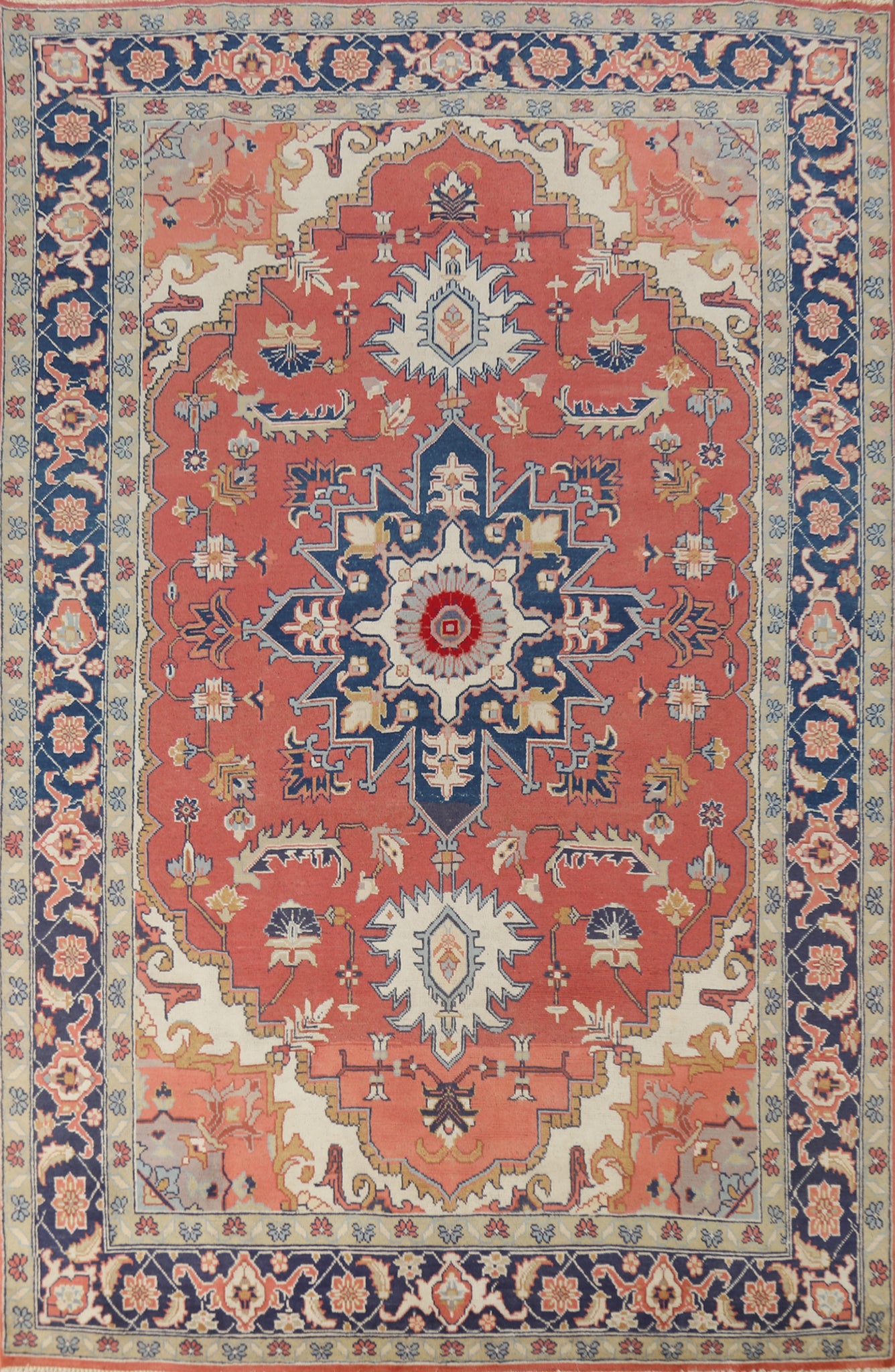 Vegetable Dye Heriz Serapi Persian Area Rug 6x9