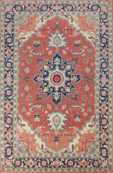 Vegetable Dye Heriz Serapi Persian Area Rug 6x9